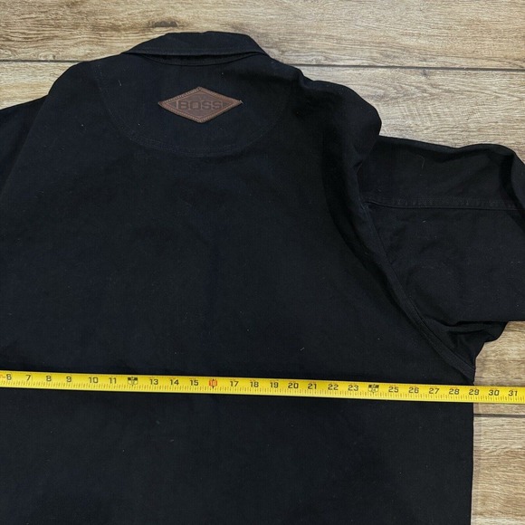 HUGO BOSS JEANS Black Denim Jacket Vintage Men's Coat size XL Hip Hop - Picture 8 of 10